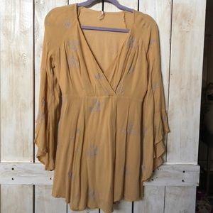 Free people bell sleeve mini dress